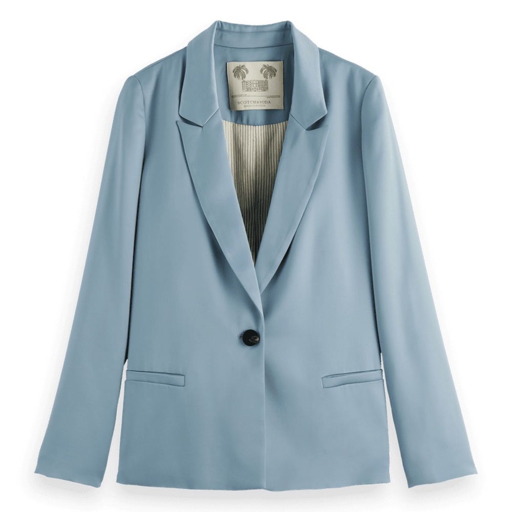 Scotch & Soda Light Blue Single-Button Blazer Medium